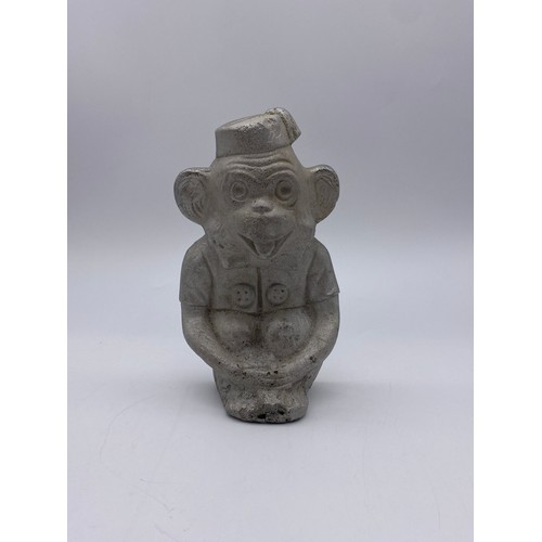 609 - CAST METALWARE SEATED MONKEY FIGURE