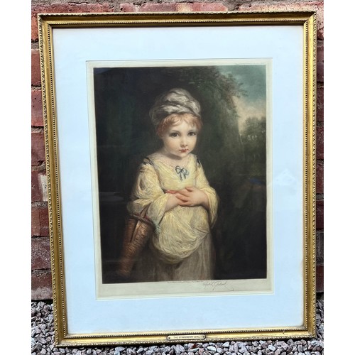 713 - SIGNED MEZZOTINT OF THE STRAWBERRY GIRL