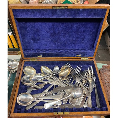 442 - FOUR CANTEEN BOXES OF EPNS PLATED CUTLERY SOME INCOMPLETE