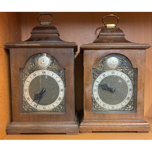 421 - TWO ROTHERHAM MOVEMENT GEORGIAN STYLE BRACKET CLOCKS