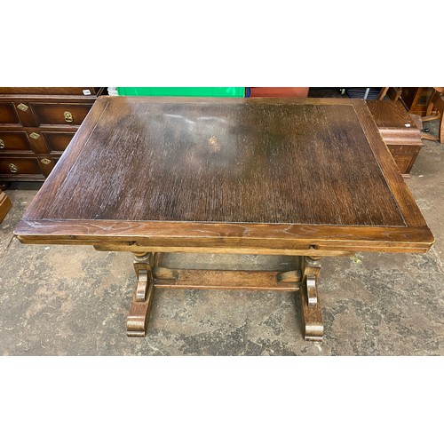 58 - OAK DRAWER LEAF TABLE