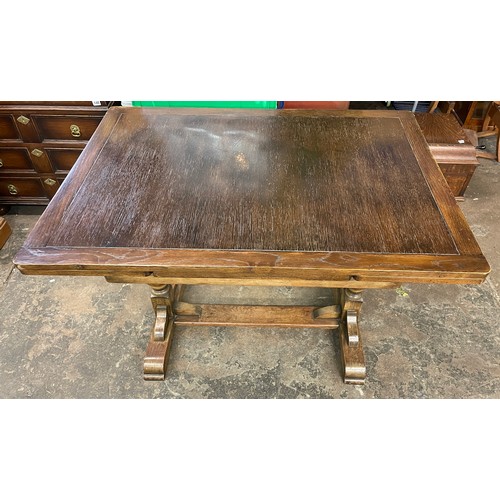 58 - OAK DRAWER LEAF TABLE