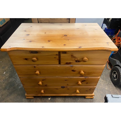 2 - PINE TWO OVER THREE DRAWER CHEST