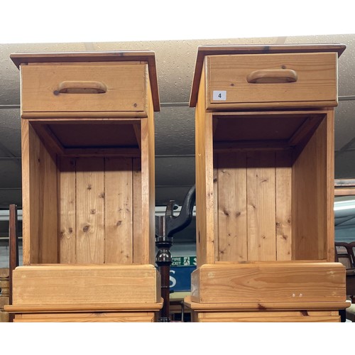 4 - PAIR OF PINE BEDSIDE CUPBOARDS