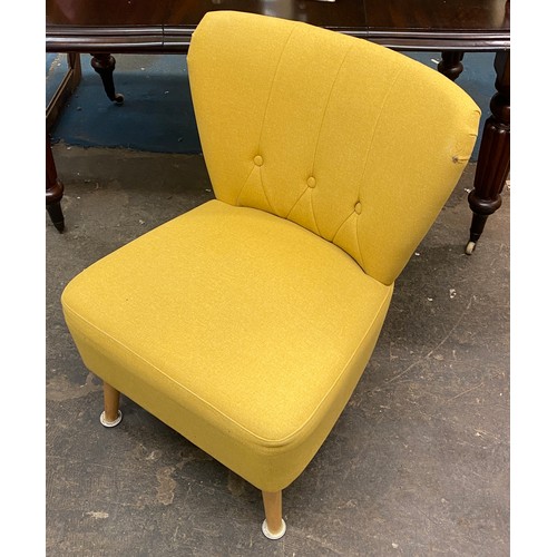 119 - MUSTARD FABRIC LOW BEDROOM CHAIR