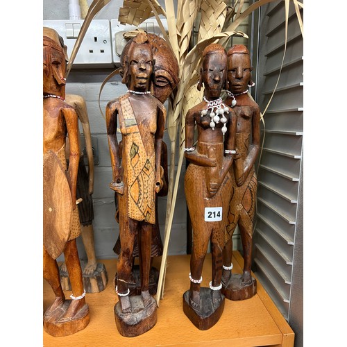 214 - SELECTION OF AFRICAN TRIBAL CARVED FIGURES