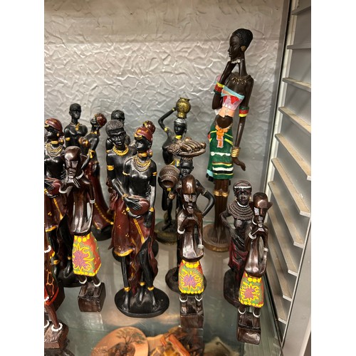 218 - SELECTION OF RESIN AFRICAN TRIBAL FIGURE GROUPS