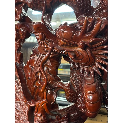 186 - RED LACQUERED CARVED DRAGON MODEL