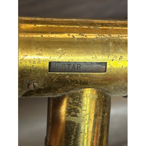 190 - BRASS ASTRAL TELESCOPE BY E WATSON AND SON IN WOODEN BOX AND A PURPOSE BUILT OUTDOOR MECHANICAL TRIF... 