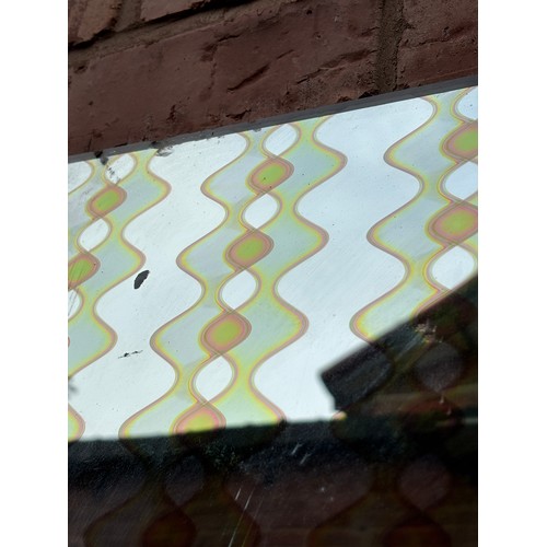 150A - 1960S/70S FRAMELESS MIRRORED PANEL WITH WAVY ABSTRACT DESIGN