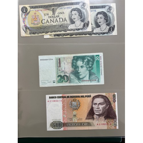 572 - ALBUM OF GB DECIMAL COINAGE AND FOREIGN COINS INCLUDING COMMONWEALTH COUNTRIES, AND SOME BANK NOTES