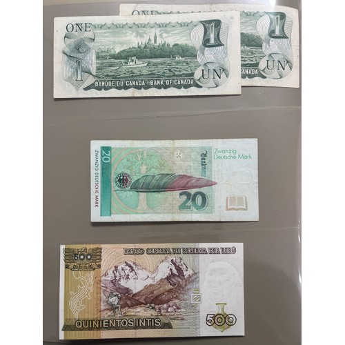 572 - ALBUM OF GB DECIMAL COINAGE AND FOREIGN COINS INCLUDING COMMONWEALTH COUNTRIES, AND SOME BANK NOTES