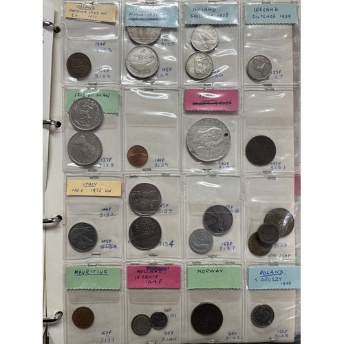 572 - ALBUM OF GB DECIMAL COINAGE AND FOREIGN COINS INCLUDING COMMONWEALTH COUNTRIES, AND SOME BANK NOTES