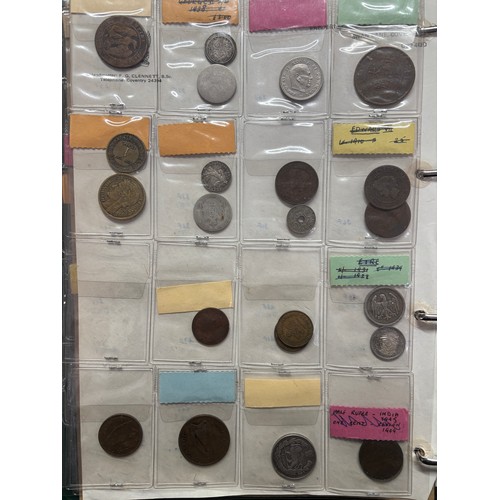 572 - ALBUM OF GB DECIMAL COINAGE AND FOREIGN COINS INCLUDING COMMONWEALTH COUNTRIES, AND SOME BANK NOTES