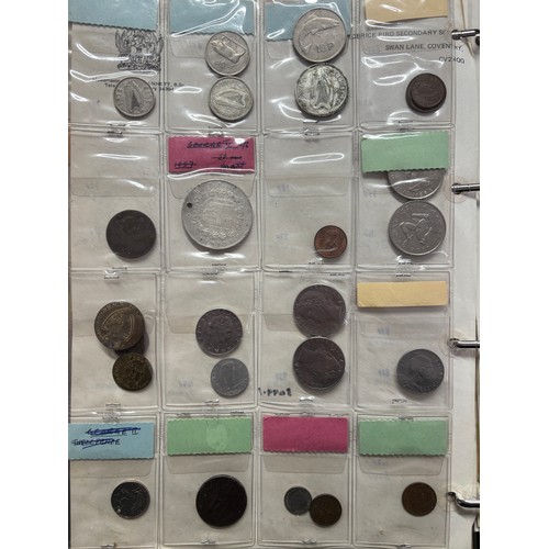 572 - ALBUM OF GB DECIMAL COINAGE AND FOREIGN COINS INCLUDING COMMONWEALTH COUNTRIES, AND SOME BANK NOTES
