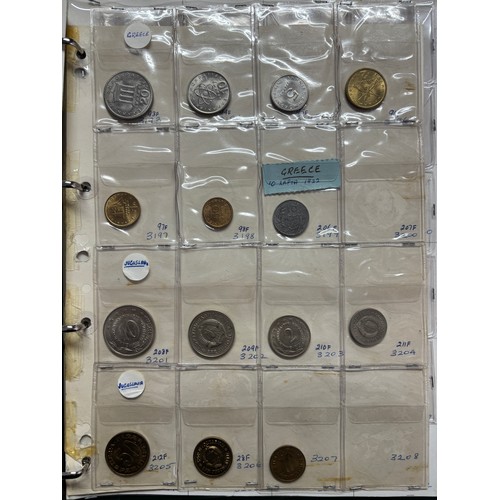 572 - ALBUM OF GB DECIMAL COINAGE AND FOREIGN COINS INCLUDING COMMONWEALTH COUNTRIES, AND SOME BANK NOTES