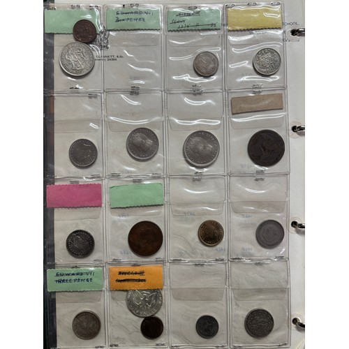572 - ALBUM OF GB DECIMAL COINAGE AND FOREIGN COINS INCLUDING COMMONWEALTH COUNTRIES, AND SOME BANK NOTES