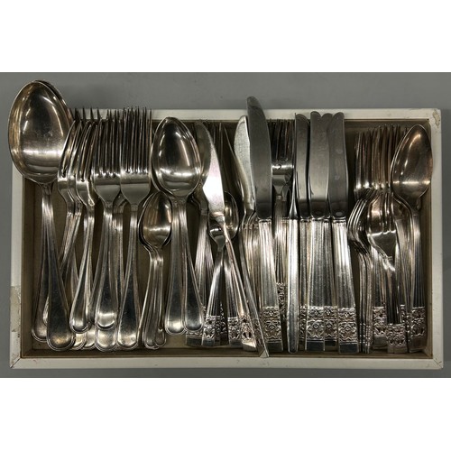 421 - TRAY OF COMMUNITY PLATED FLATWARE AND ONE OTHER PATTERN