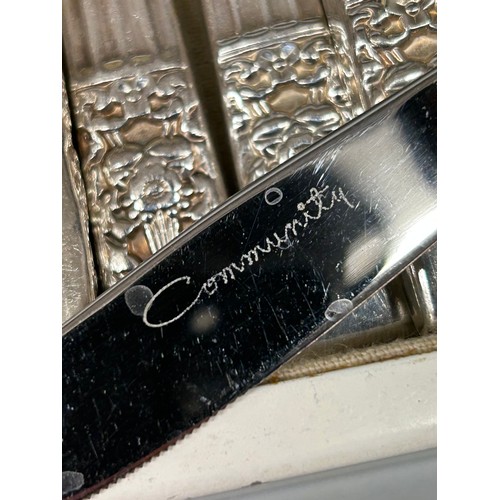 421 - TRAY OF COMMUNITY PLATED FLATWARE AND ONE OTHER PATTERN