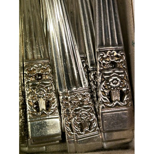 421 - TRAY OF COMMUNITY PLATED FLATWARE AND ONE OTHER PATTERN