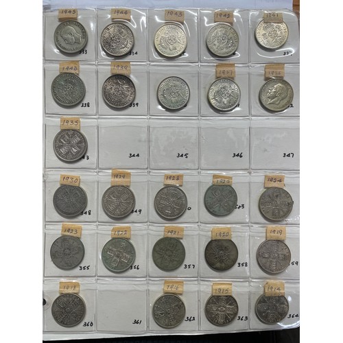 571 - BINDER OF GB PRE DECIMAL COINS INCLUDING FLORINS, ONE SHILLINGS, SIXPENCE, FARTHINGS, VARIOUS PENNIE... 