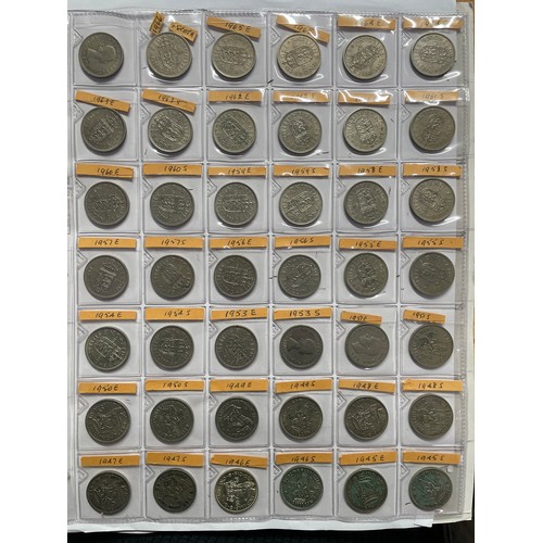 571 - BINDER OF GB PRE DECIMAL COINS INCLUDING FLORINS, ONE SHILLINGS, SIXPENCE, FARTHINGS, VARIOUS PENNIE... 