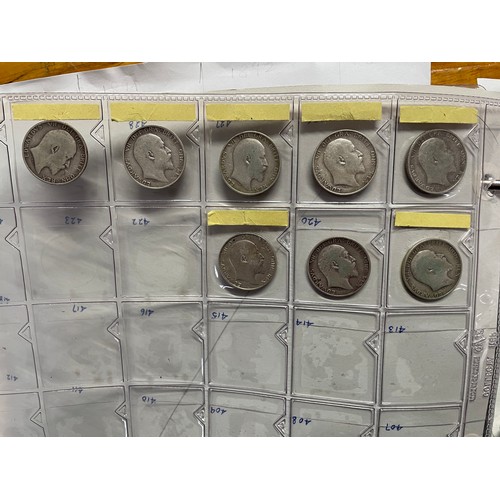 571 - BINDER OF GB PRE DECIMAL COINS INCLUDING FLORINS, ONE SHILLINGS, SIXPENCE, FARTHINGS, VARIOUS PENNIE... 