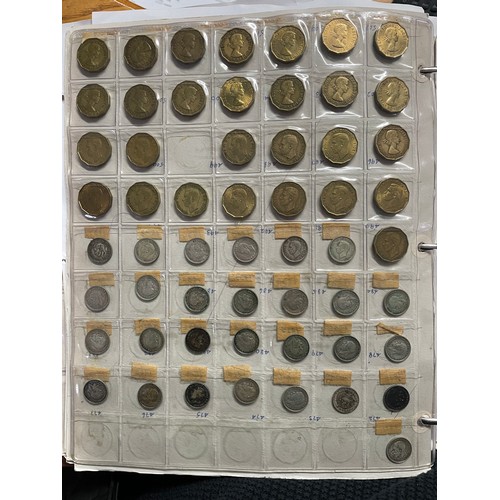 571 - BINDER OF GB PRE DECIMAL COINS INCLUDING FLORINS, ONE SHILLINGS, SIXPENCE, FARTHINGS, VARIOUS PENNIE... 