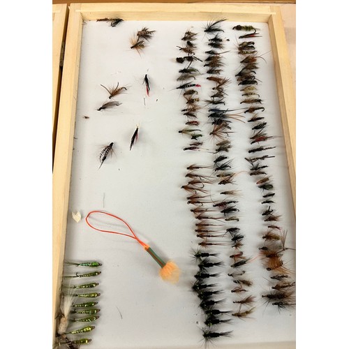 339 - THREE TIER BOX OF WET AND DRY FISHING FLIES