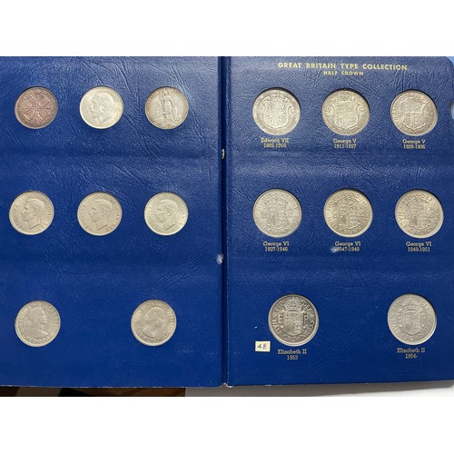 574 - TWO GB SILVER TYPE SET VICTORIA 1837-1901 VARIOUS DENOMINATIONS, INCOMPLETE, AND EDWARD VII TO ELIZA... 