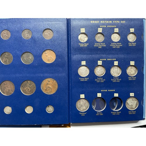 574 - TWO GB SILVER TYPE SET VICTORIA 1837-1901 VARIOUS DENOMINATIONS, INCOMPLETE, AND EDWARD VII TO ELIZA... 