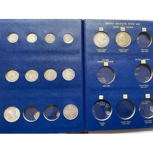 574 - TWO GB SILVER TYPE SET VICTORIA 1837-1901 VARIOUS DENOMINATIONS, INCOMPLETE, AND EDWARD VII TO ELIZA... 