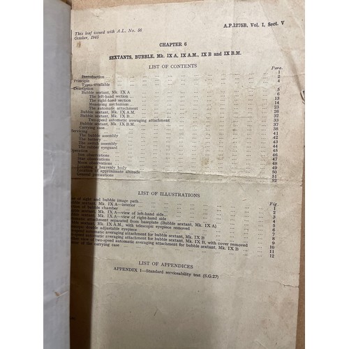 416B - PHILLIP HARRIS AND CO GLAZED LABORATORY CABINET CONTAINING A BUBBLE SEXTANT # IXA WITH INSTRUCTIONS