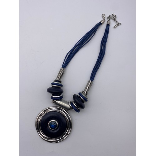 446 - SELECTION OF OVERSIZED ETHNIC STYLE STONE AND METALWORK NECKLACES