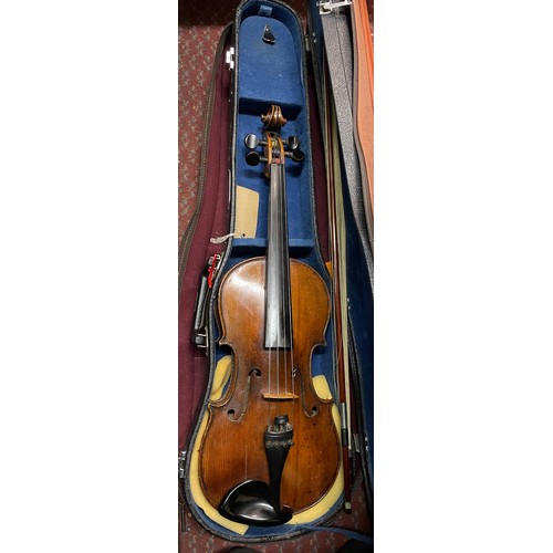 409 - CASED VIOLIN AND BOW