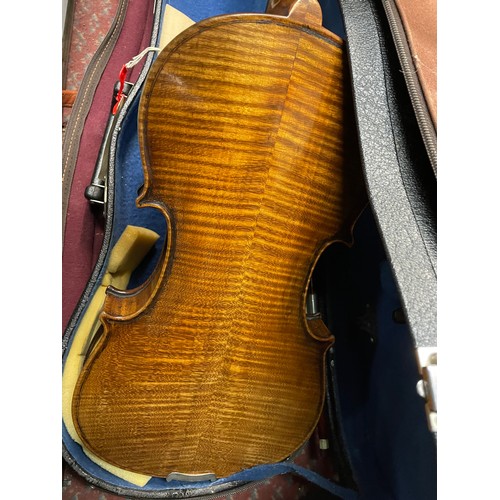 409 - CASED VIOLIN AND BOW