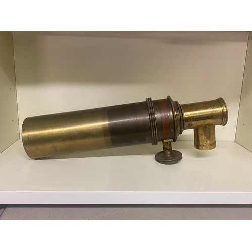 190 - BRASS ASTRAL TELESCOPE BY E WATSON AND SON IN WOODEN BOX AND A PURPOSE BUILT OUTDOOR MECHANICAL TRIF... 