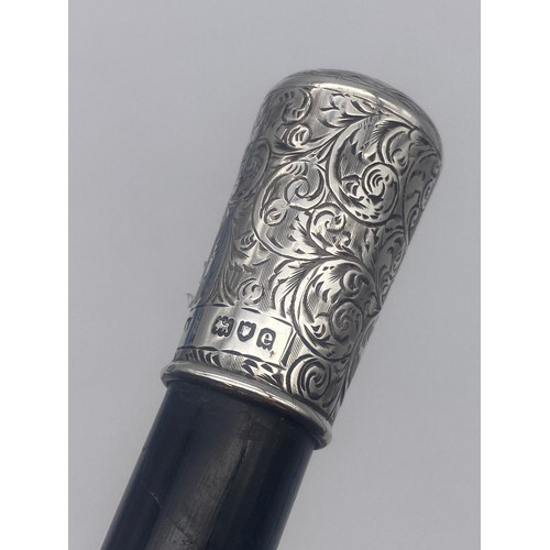 377 - EBONISED AND SILVER MOUNTED CONDUCTORS CHOIR BATON