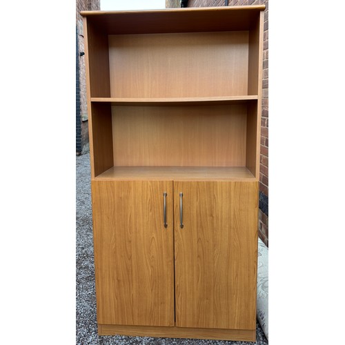 75 - WOOD EFFECT OFFICE CUPBOARD BOOKCASE