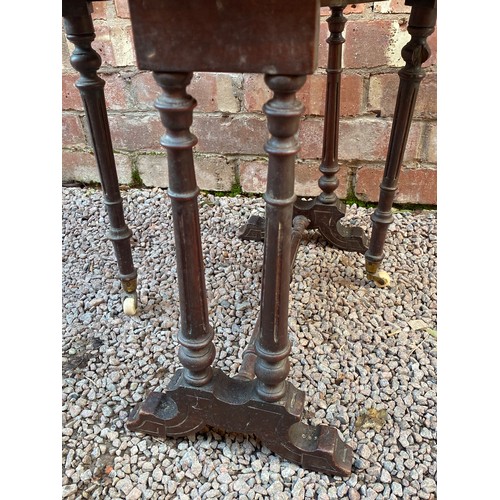 10 - VICTORIAN WALNUT MARQUETRY INLAID SUTHERLAND TABLE