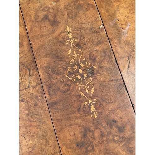 10 - VICTORIAN WALNUT MARQUETRY INLAID SUTHERLAND TABLE