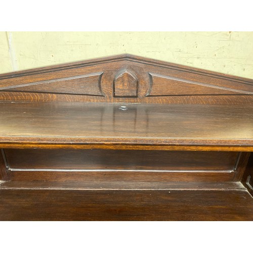 11 - ARTS AND CRAFTS OAK GOTHIC REVIVAL ARCHITECTURAL SIDEBOARD