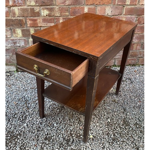 33 - MAHOGANY LAMP TABLE WITH FRIEZE DRAWER