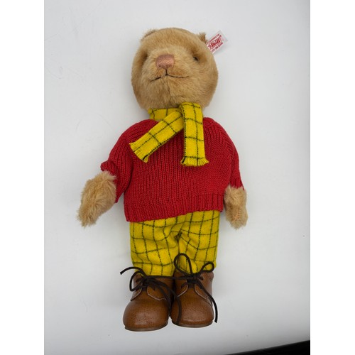 554 - BOXED STEIFF RUPERT CLASSIC BEAR WITH BROWN SHOES AND CERTIFICATE NO 00539 653599