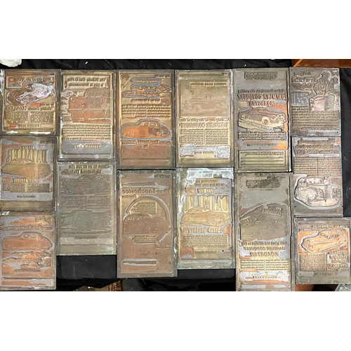 565 - COLLECTION OF APPROXIMATELY 40 COPPER PLATE PRINTING BLOCKS RELATING TO DAIMLER MOTOR CARS