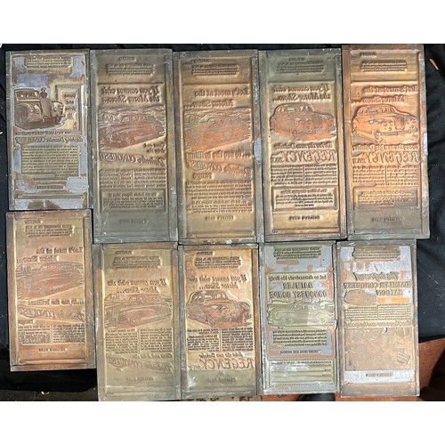 565 - COLLECTION OF APPROXIMATELY 40 COPPER PLATE PRINTING BLOCKS RELATING TO DAIMLER MOTOR CARS