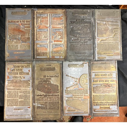 565 - COLLECTION OF APPROXIMATELY 40 COPPER PLATE PRINTING BLOCKS RELATING TO DAIMLER MOTOR CARS