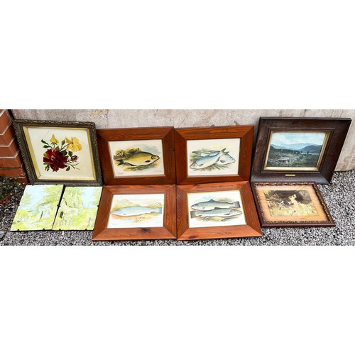 343 - CARTON OF VARIOUS LITHOGRAPHIC PRINTS IN FRAMES