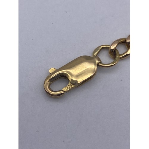 457 - 9K FIGARO LINK BRACELET WITH LOBSTER CLASP AND T BAR 5.8G APPROX