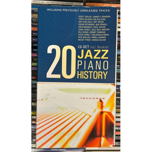 360 - CRATE OF ASSORTED JAZZ CDS - WARDELL GRAY, JAZZ PIANO HISTORY, DUKE ELLINGTON, ETC